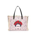 Γυναικεία Αδιάβροχη Υφασμάτινη Τσάντα Θαλάσσης Le Pandorine Frida Ροζ