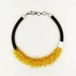 Yellow Suede Black Rubber Necklace Christina Brampti