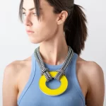 Plexiglass Circle Double Sided Short Necklace K14 Christina Brampti