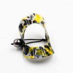 Plexiglass Bracelet Κίτρινο - Μαύρο Christina Brampti