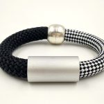 Aluminium Silver Tube  Bracelet Ασπρο - Μαύρο Christina Brampti