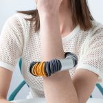 Elastic Striped Cords  Silver Aluminium Tube Bracelet Christina Brampti