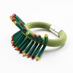 Olive Cord Green Class Beads Bracelet Christina Brampti