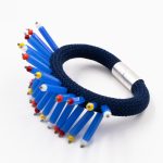 Blue Cord Blue Class Beads Bracelet Christina Brampti