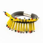 Grey Cord Yellow Class Beads Bracelet Christina Brampti