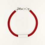 Red Silk Rope Necklace Aluminium detail Christina Brampti