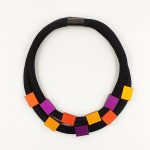 Geometric Aluminium Cubes Necklace Black With Colors Christina Brampti