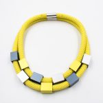 Geometric Aluminium Cubes Necklace Yellow Christina Brampti
