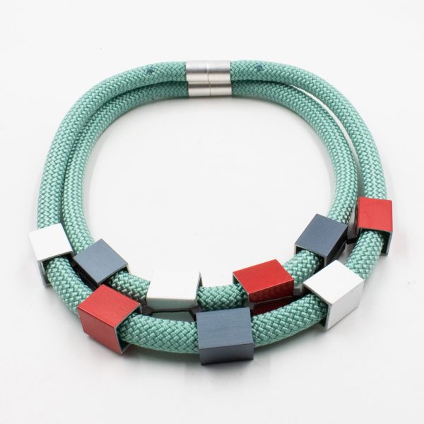 Geometric Aluminium Cubes Necklace Siel Christina Brampti