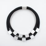 Geometric Aluminium Cubes Necklace Black Christina Brampti