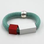Mint Cord Bracelet with Geometric  Aluminium Details Christina Brampti