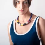 Multi  Aluminium Tube Necklace K2004 Christina Brampti