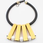 Urban Abstract Aluminium Rubber Necklace K2271D Christina Brampti