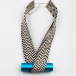 Urban Abstract Fabric Necklace Blue Christina Brampti