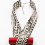 Urban Abstract Fabric Necklace Red Christina Brampti