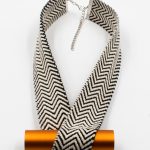 Urban Abstract Fabric Necklace Orange Christina Brampti