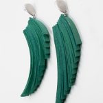 Suede Stripe Long Earrings S1406j Christina Brampti