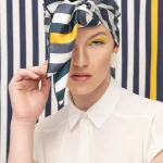 Silk Twill Scarf Vertical Nudo Monk