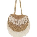 Γυναικεία Ψάθινη Τσάντα Θαλάσσης Μπεζ