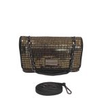 Γυναικεία Βραδινή Flap Bag Ermanno Scervino Isabelle με Παγιέτα Gold