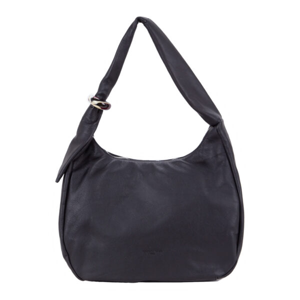 Γυναικεία Δερμάτινη Shoulder Bag Pelletteria Veneta Μαύρο