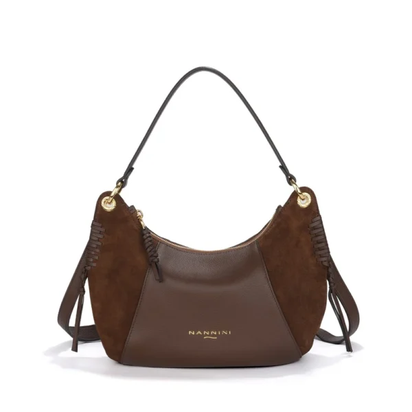 Γυναικεία Δερμάτινη Τσάντα Nannini Eva Καφέ