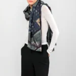 Γυναικεία Πασμίνα με Patern Anekke Blue