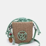 Τσάντα Χιαστί Ψάθινη PEPE Moll Μέντα