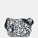 Τσάντα ώμου και χιαστί Moire Mandarina Duck Ασπρο - Μαύρο